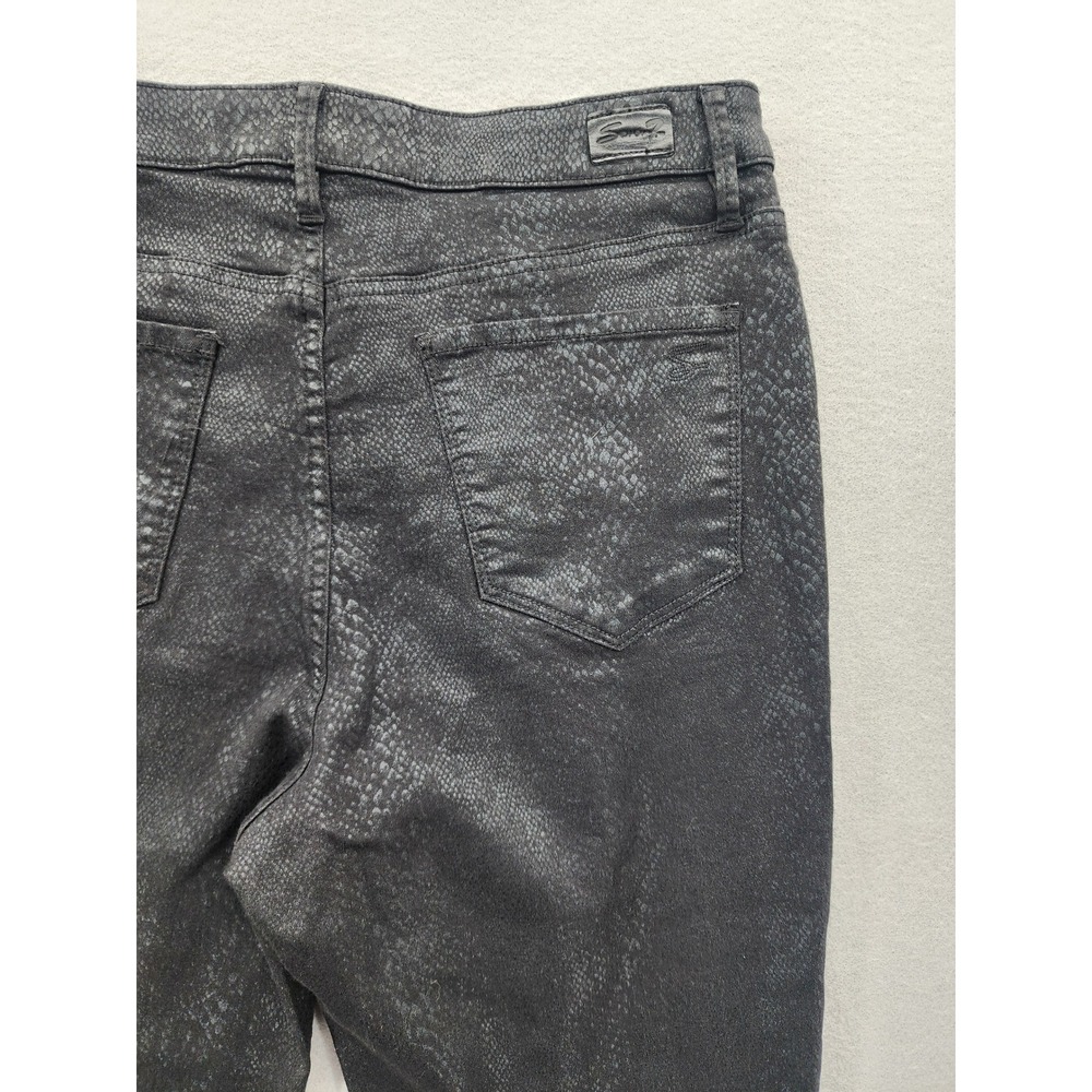 Seven7 Ultra High Rise Skinny Jeans Black Snakeskin Animal Print Pants Size 10 - Picture 9 of 15